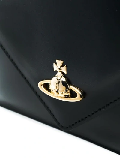 Shop Vivienne Westwood Logo Envelope Clutch In Black
