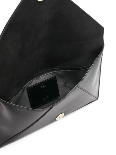 Shop Vivienne Westwood Logo Envelope Clutch In Black