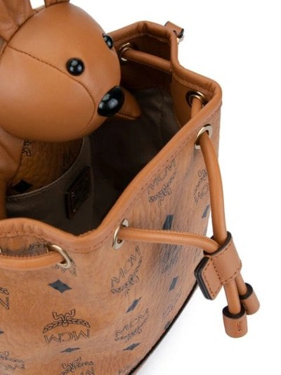 Shop Mcm Rabbit Bucket Bag In Brown