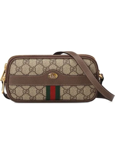Gucci Mini Ophidia Gg Supreme Canvas Crossbody Bag In Beige | ModeSens