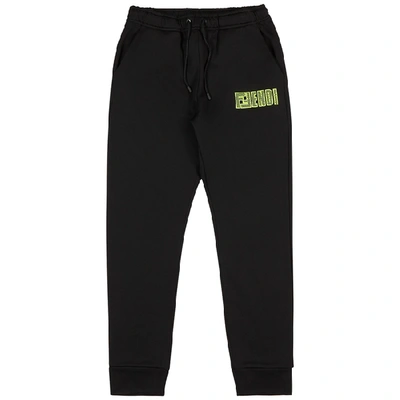 Shop Fendi Black Stretch-jersey Sweatpants