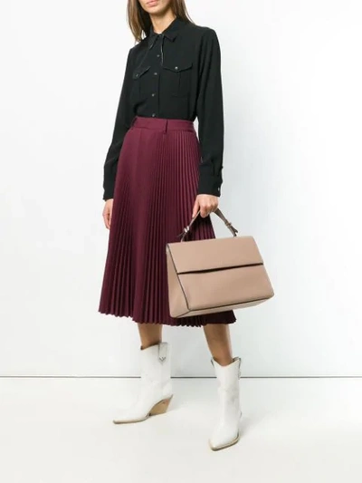 Shop Calvin Klein Foldover Tote Bag - Neutrals