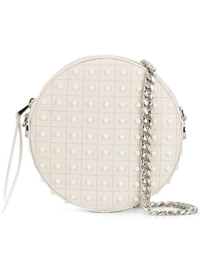 Shop Tod's Round Gommini Crossbody Bag In White