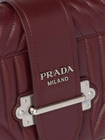 Shop Prada Cahier Diagramme Bag In Red