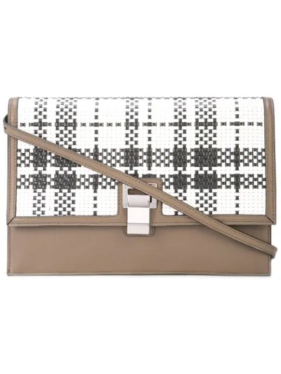 Shop Proenza Schouler Lunch Bag-plaid Woven In Brown