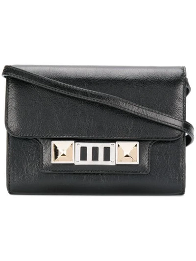 Shop Proenza Schouler Ps11 Wallet With Strap - Black