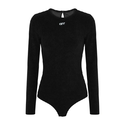Shop Off-white Black Stretch-fleece Bodysuit In Black And Other
