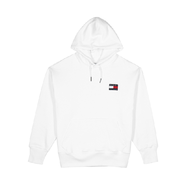 Tommy Jeans White Hooded Cotton Sweatshirt In 100 White | ModeSens