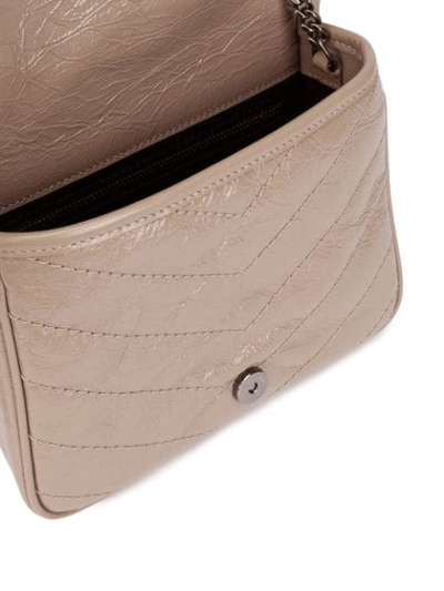Shop Saint Laurent Wrinkled Effect Shoulder Bag In Grey