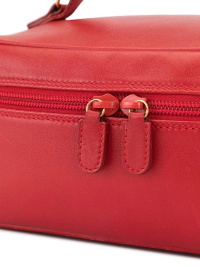 Pre-owned Gucci Horsebit Details Cosmetic Bag In Red