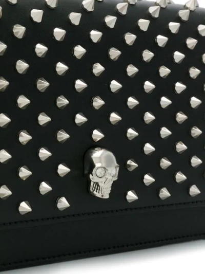 Shop Alexander Mcqueen Studded Skull Motif Shoulder Bag In Black