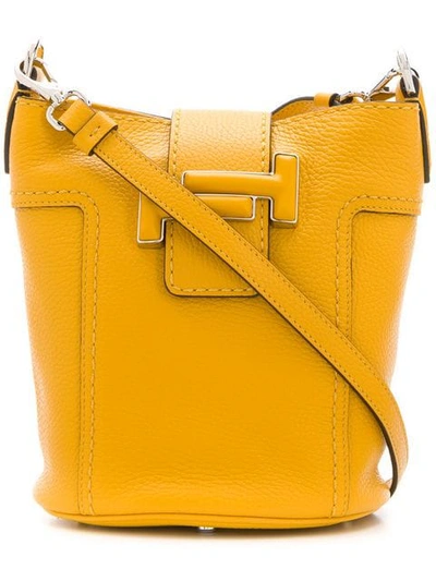 Shop Tod's Double T Bucket Bag In Yellow