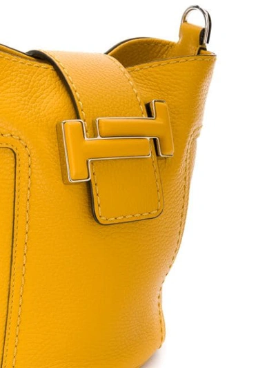 Shop Tod's Double T Bucket Bag In Yellow