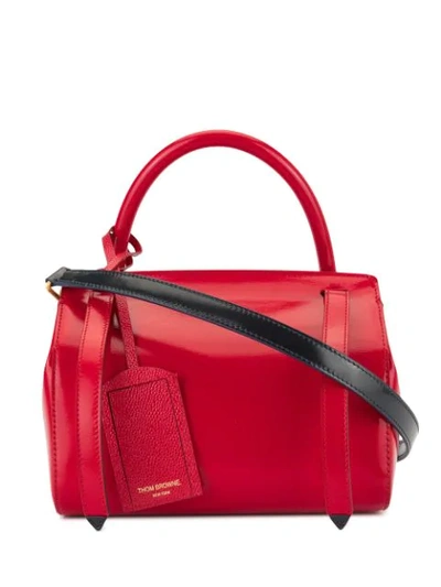 Shop Thom Browne Three Strap Shoulder Bag In Red