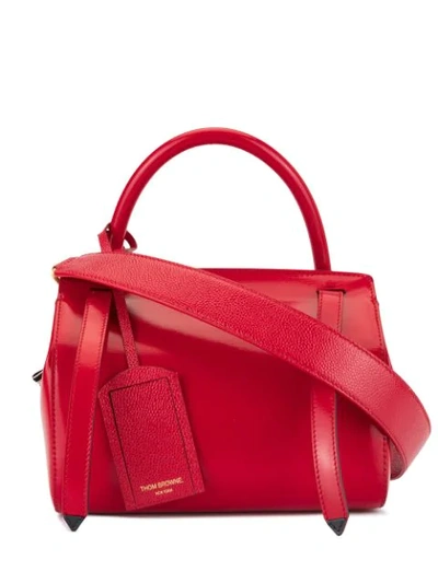 Shop Thom Browne Three Strap Shoulder Bag In Red