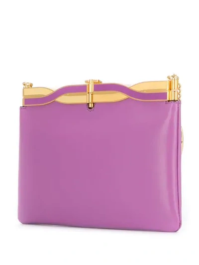 Shop Gucci Broadway Evening Bag With Twisted Enamel In Purple