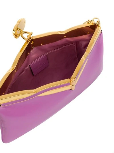 Shop Gucci Broadway Evening Bag With Twisted Enamel In Purple