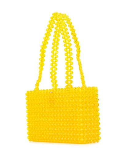 Shop Susan Alexandra Strawberry Beaded Bag In Yellow