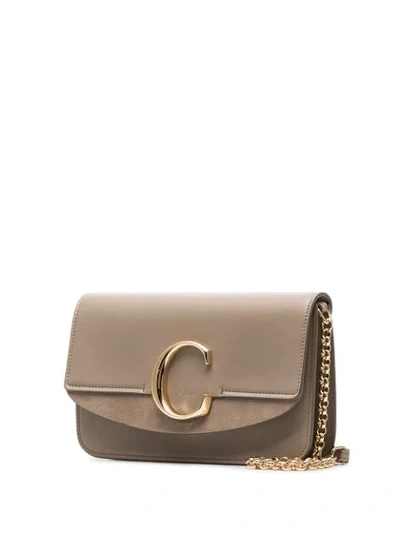Shop Chloé C Ring Shoulder Bag In Neutrals