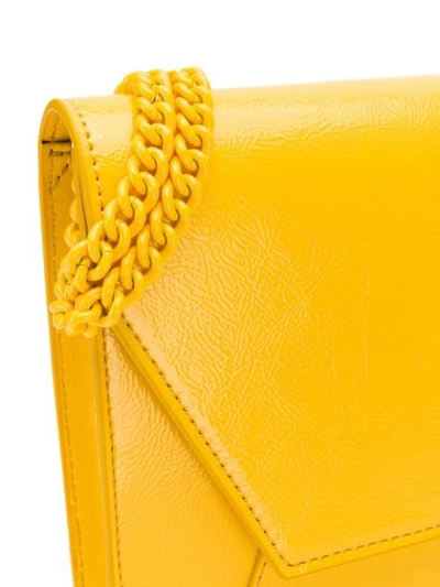 Shop Elisabetta Franchi Logo Envelope Clutch - Yellow