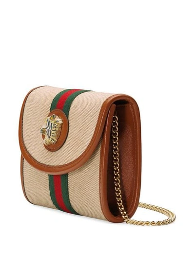 Shop Gucci Rajah Mini Bag In Brown