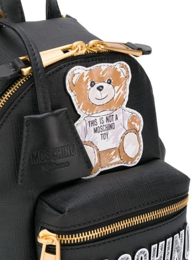 Shop Moschino Teddy Bear Patch Backpack In Black
