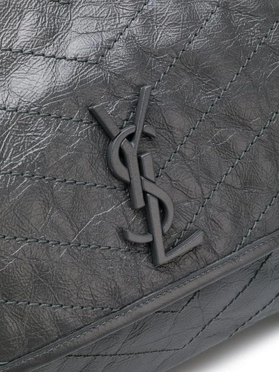 Shop Saint Laurent Medium Vintage Leather Niki Bag In Grey