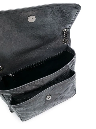 Shop Saint Laurent Medium Vintage Leather Niki Bag In Grey