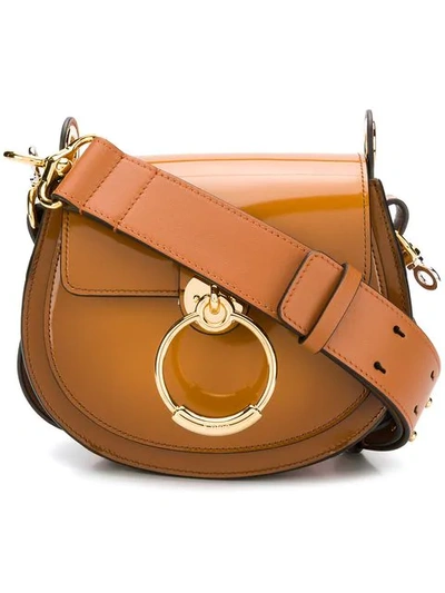 Shop Chloé Small Tess Satchel In Brown