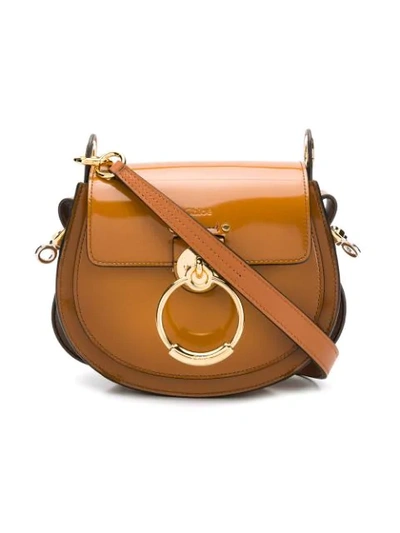 Shop Chloé Small Tess Satchel In Brown