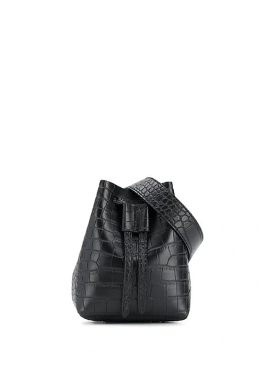 Shop Nanushka Mini Minee Bucket Bag In Black