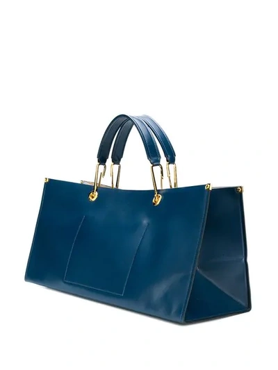 Shop Marni Large Tote Bag In Blue