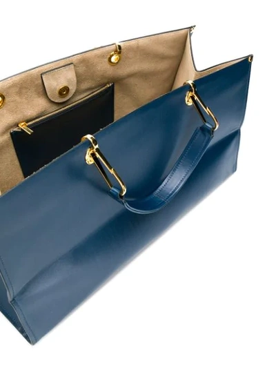 Shop Marni Large Tote Bag In Blue