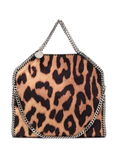 Shop Stella Mccartney Leopard Falabella Tote Bag - Brown