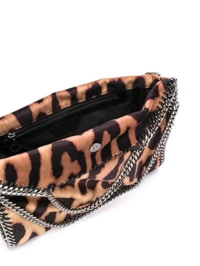 Shop Stella Mccartney Leopard Falabella Tote Bag - Brown