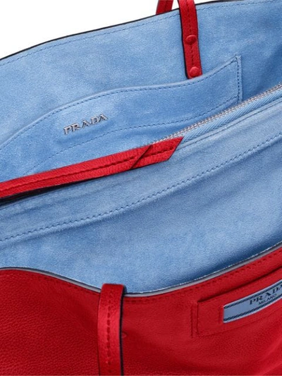 Shop Prada Etiquette Tote Bag In Red