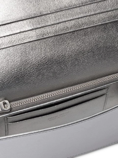 Shop Miu Miu Matelassé Leather Mini-bag In Silver
