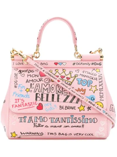 Shop Dolce & Gabbana Small Sicily Tote In Pink