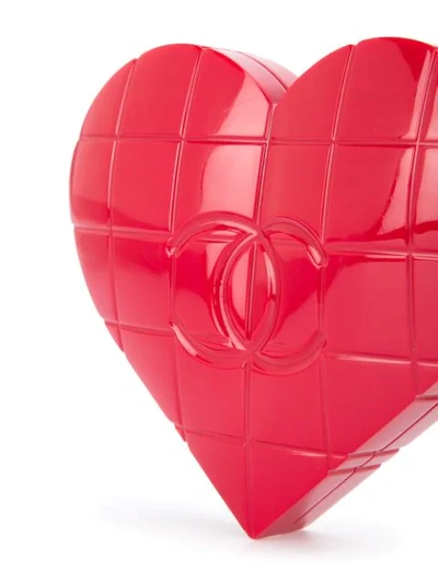 Pre-owned Chanel 2002-2003 Chocolate Bar Heart Shaped Bag In Red