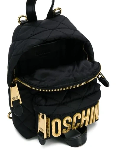 Shop Moschino Small Quilted Backpack In Black