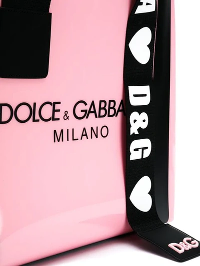 Shop Dolce & Gabbana Logo Strap Tote Bag In Pink
