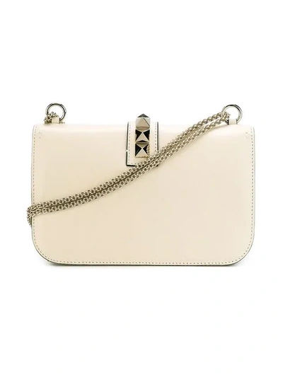 Shop Valentino Garavani 'glam Lock' Shoulder Bag In White
