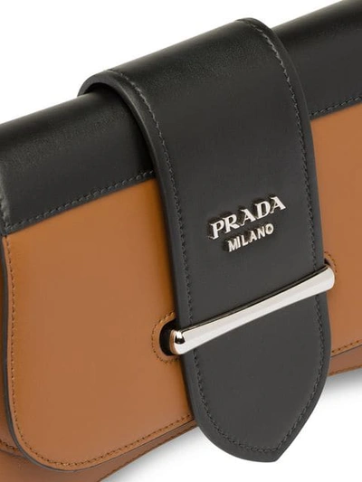 Shop Prada Sidonie Leather Shoulder Bag In Brown