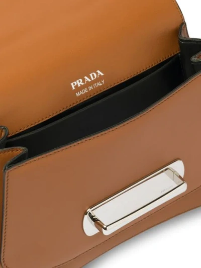 Shop Prada Sidonie Leather Shoulder Bag In Brown