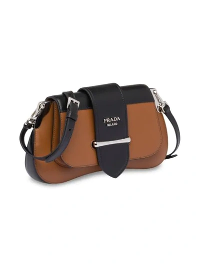 Shop Prada Sidonie Leather Shoulder Bag In Brown