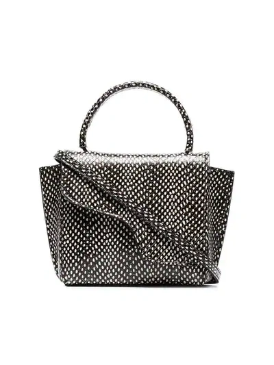 Shop Atp Atelier Black And White Montalcino Dot Snake Print Leather Crossbody Bag