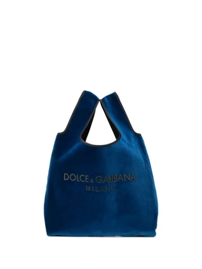 Shop Dolce & Gabbana Market Tote Bag In Blue