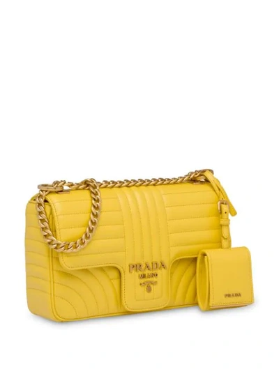 Shop Prada Diagramme Medium Shoulder Bag In Yellow