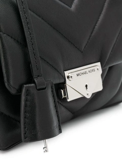 Shop Michael Michael Kors Small Cece Quilted Shoulder Bag In Black