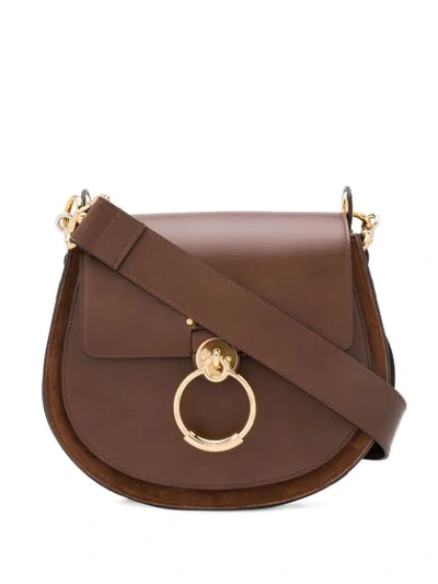 Shop Chloé Tess Shoulder Bag In Brown